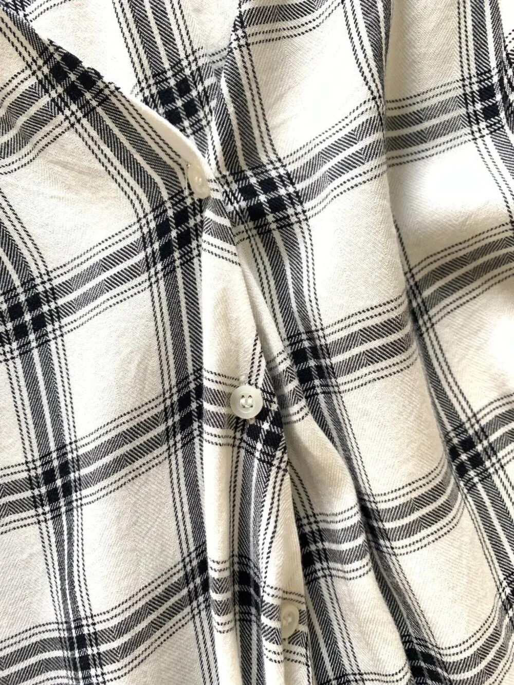 a.n.a A New Approach Plaid Faux-Wrap Long Sleeve Draped Blouse Size XLarge